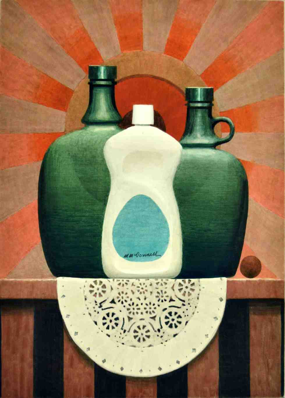 Still Life of cleaning bottle and two jugs